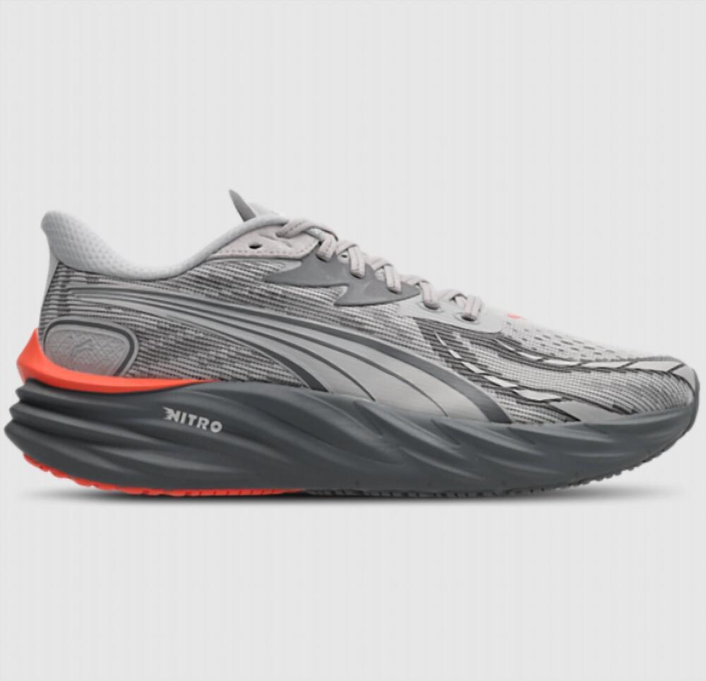 NEW PUMA men's velocity nitro 4 shoe in gray echo/red glamour